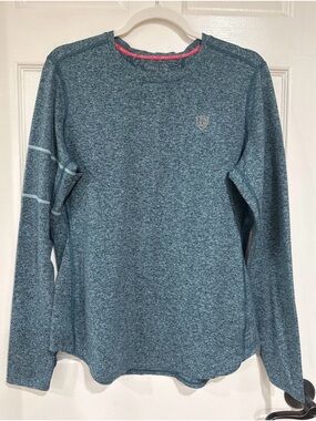 Goal Five Women's L Long Sleeve Pullover Activewear Top Soccer Teal Blue Marled